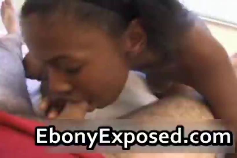 Amateur black chick pounded by two part1 - video 1