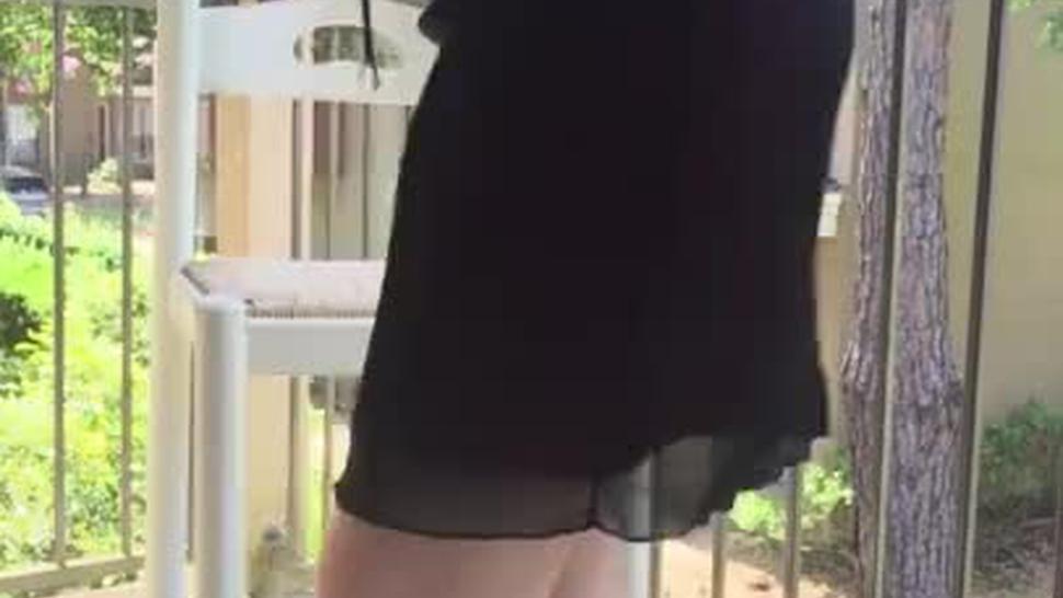 Goddess D Smoking White Filter 100 Cigarette Outside in Sexy Dress Barefoot