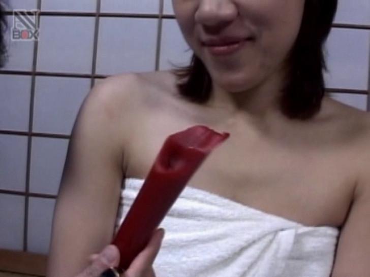 Japanese teen gets hairy pussy teased with hot wax