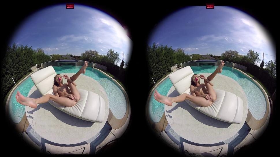 VirtualPornDesire - Gina Gerson Plays by The Pool 180 VR 60 FPS