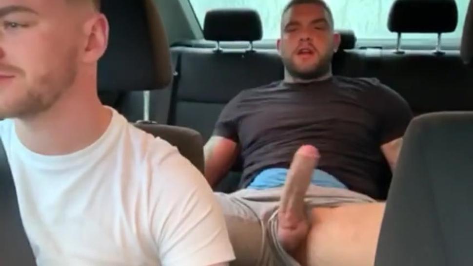Andy Lee Flashing Massive dick in the back of brothers car