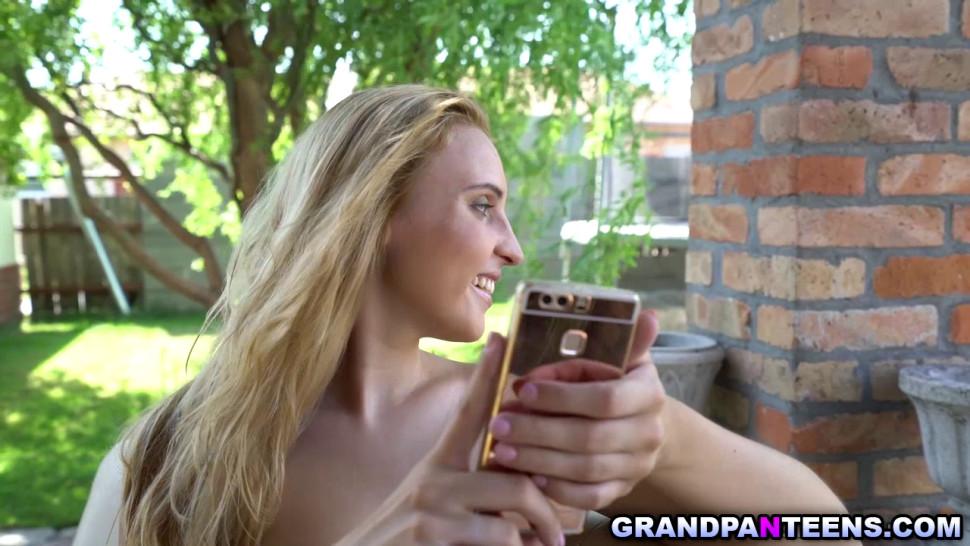 Lulu Love outdoor sex with grandpa neighbor