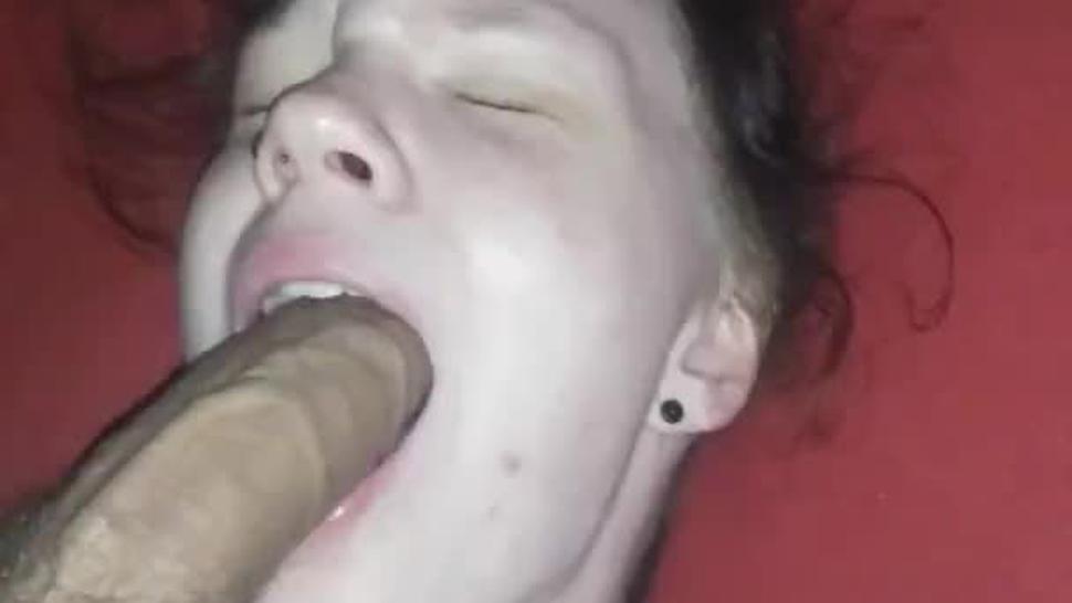 Trying to sleep with cock lodged in her mouth