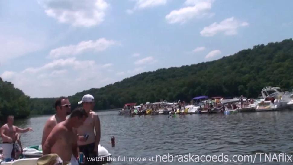 NEBRASKACOEDS - wild and real day party video from party cove lake of the ozarks missouri
