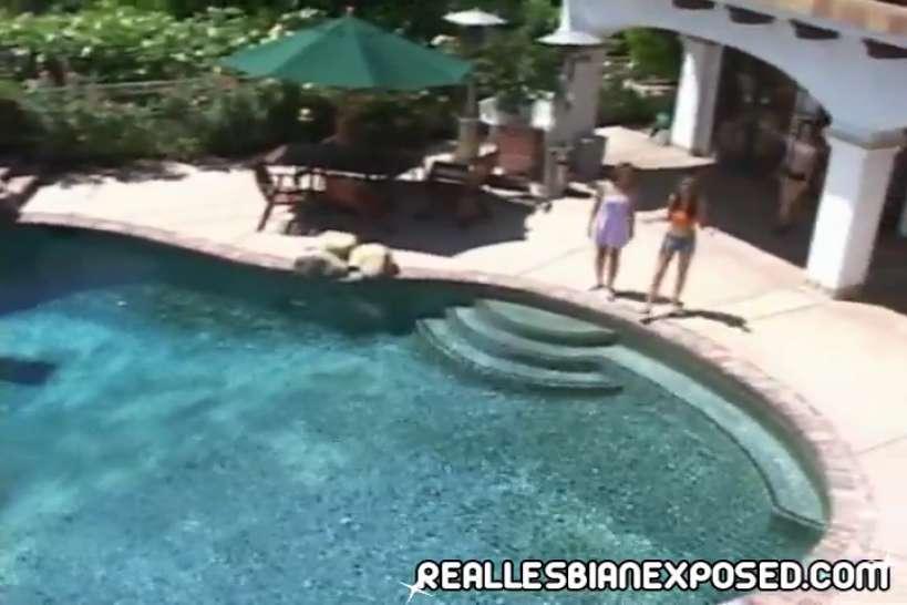 REALLESBIANEXPOSED - Lesbian orgy by the pool