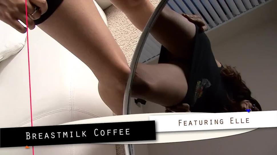 Lactating Teen Milking in Coffee