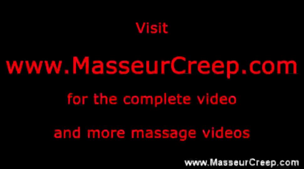 Horny client enjoys her erotic massage from stud masseur