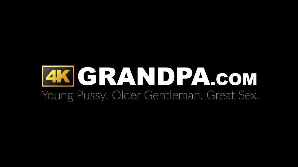 4K GRANDPA - Amazing young babe brought to the floor by old man pounding