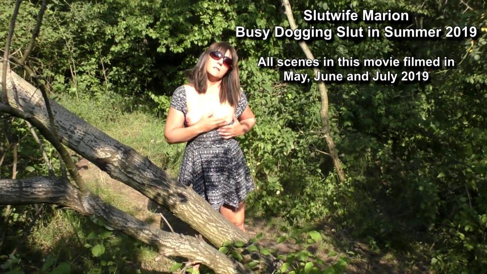 CUMDRINKINGWIFE - Busy dogging slut in summer 2019