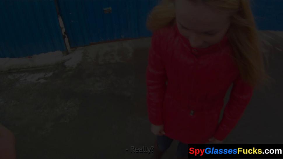 Pulled euro POV fucked and caught on spycam