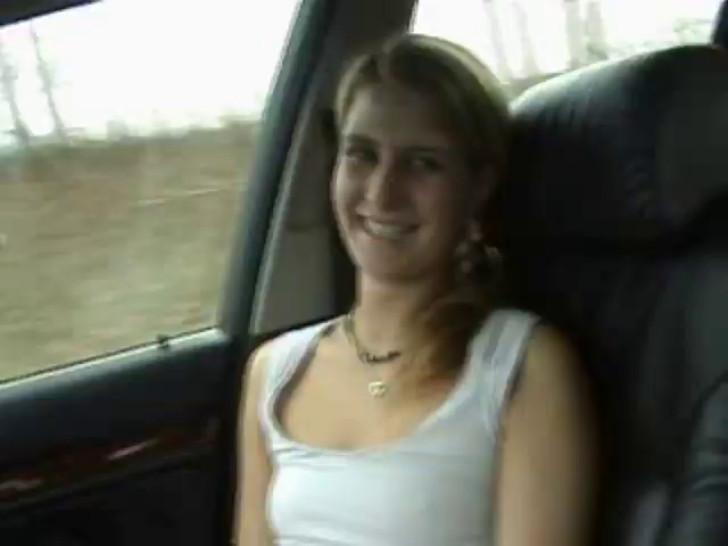 Tight pussy girl playing in the front seat