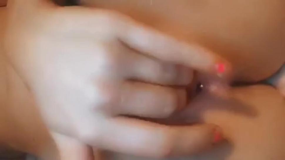 British teen slut masturbating fingering tight pink creamy pussy