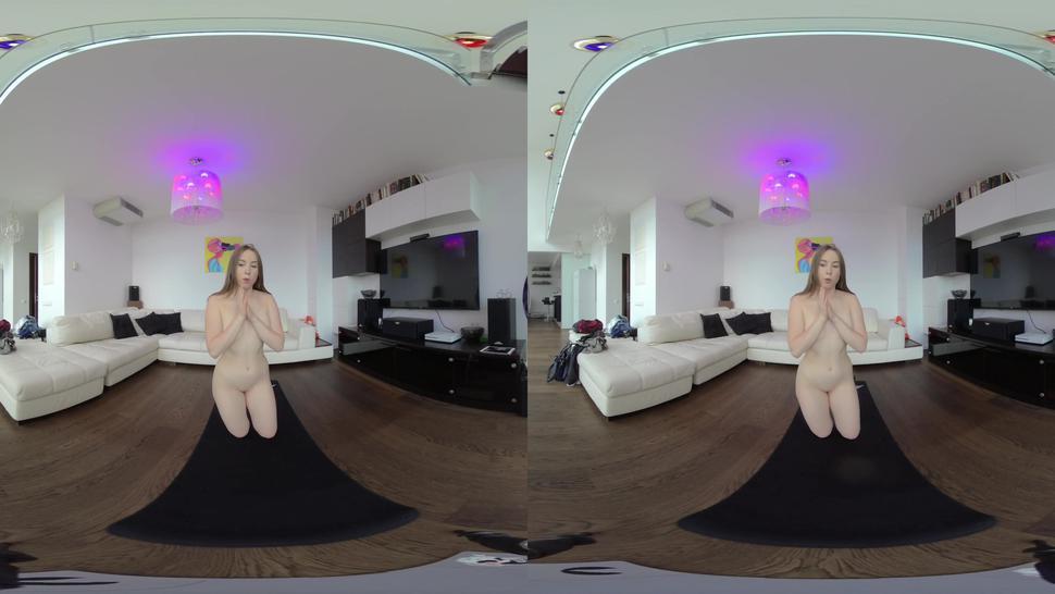 naked yoga stretching with fresh high school spinner teen ALIS VR180 virtual reality video