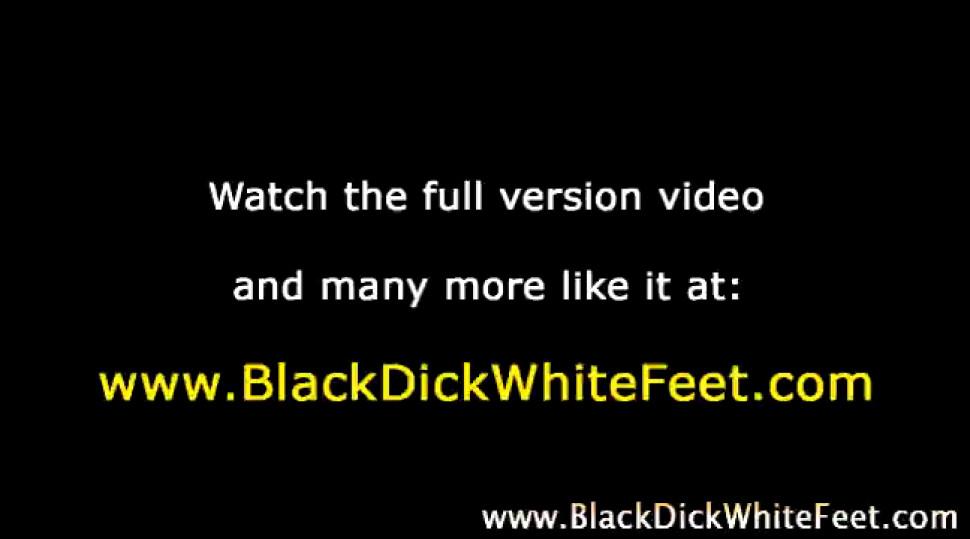 Interracial footjob bitch gets a cumshot