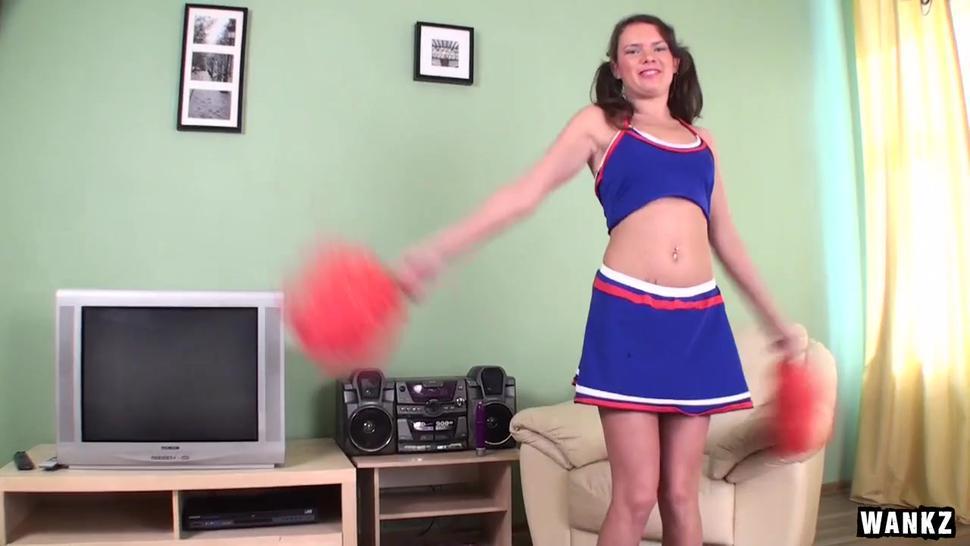 WANKZ- Cheerleader Makes Her Pussy Drip