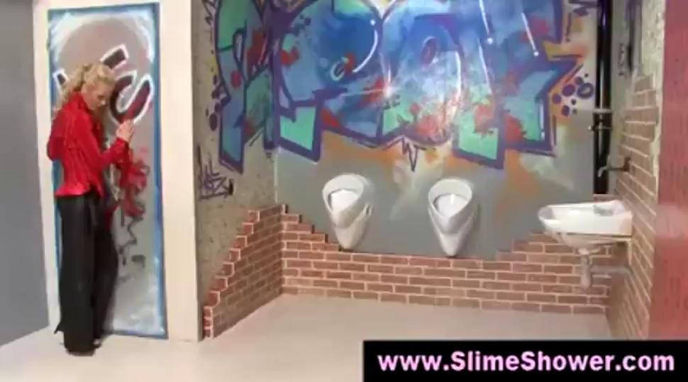 Messy fetish slime shower masturbation - video 1