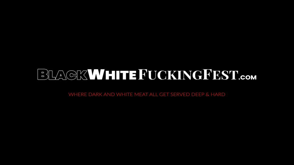 BLACK WHITE FUCKING FEST - Classy babe enjoying huge black cock after slow foreplay