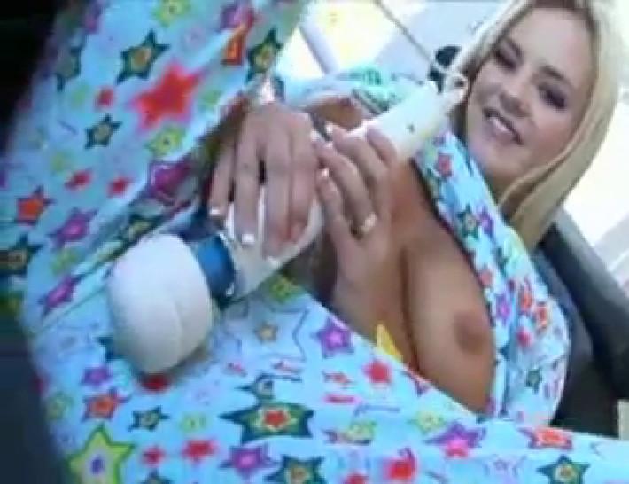 bree olson playing with her blue toys - video 1