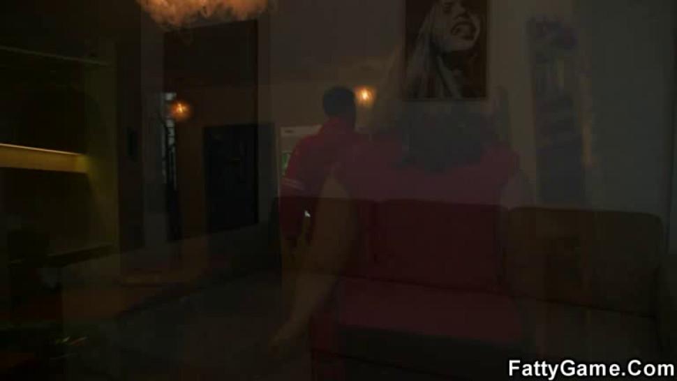 FATTYGAME - He fucks huge boobs chubby blonde from behind