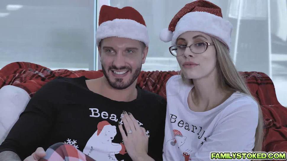 Stepdad Quinton slips into a Santa suit and punish step daugter Ariana as she requested