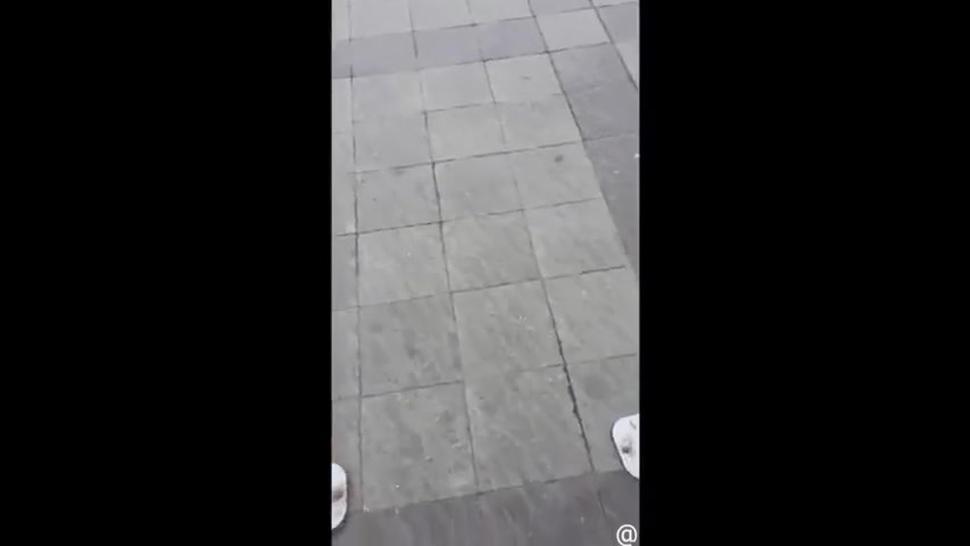 busty teen girl strip naked in public city square