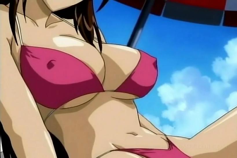 Anime sex slave in ropes pussy drilled hard in group  - video 1
