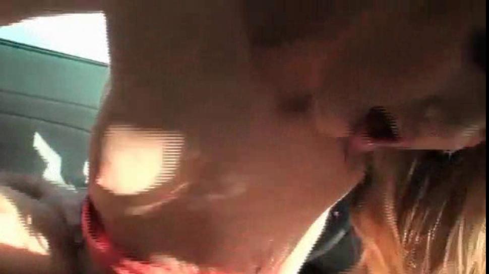 Little sweet blonde riding horny phallus in the car