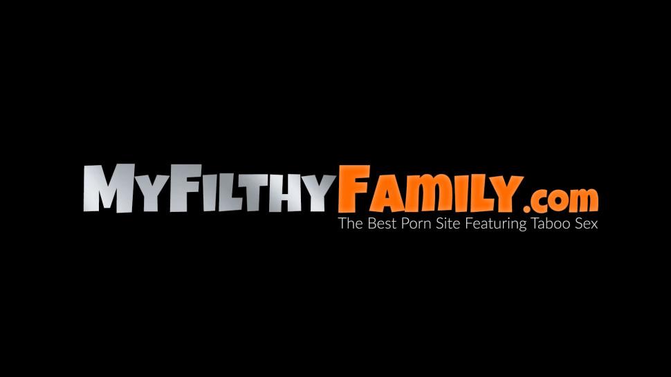 MY FILTHY FAMILY - Stepmom Nina Elle makes her stepson fuck her in a three way
