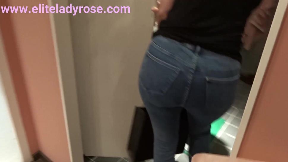 candid shopping tight ass in jeans woman Candid shopping