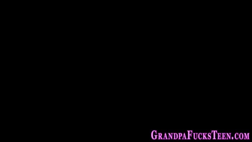 GRANDPAFUCKSTEEN - Teen blows old black rod