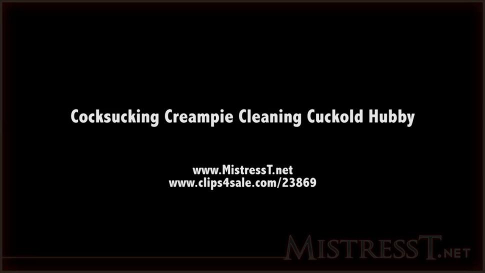 dick sucking creampie cleaning cuckold hubby
