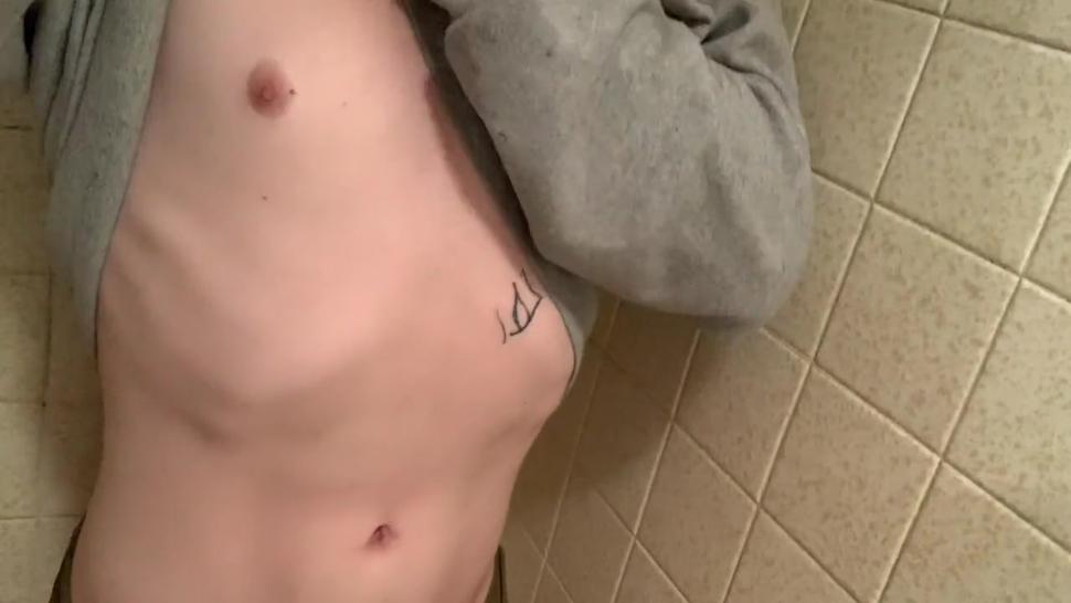 Horny Transgirl Pissing in the Shower (piss play)