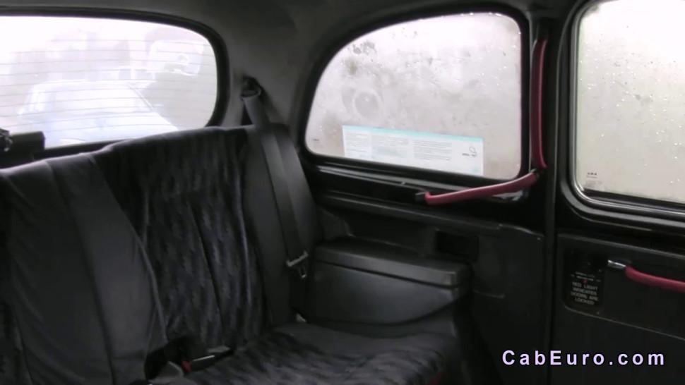Big tits blonde gives tisjob and blowjob in fake taxi