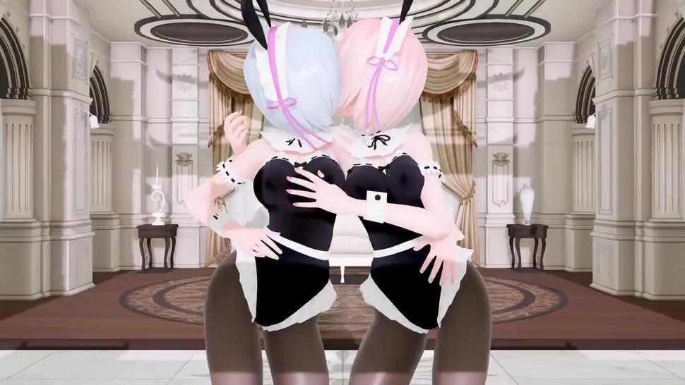 (MMD Insect) Rem And Ram (Gimme That) (bunny suit) (Submitted by ?????)