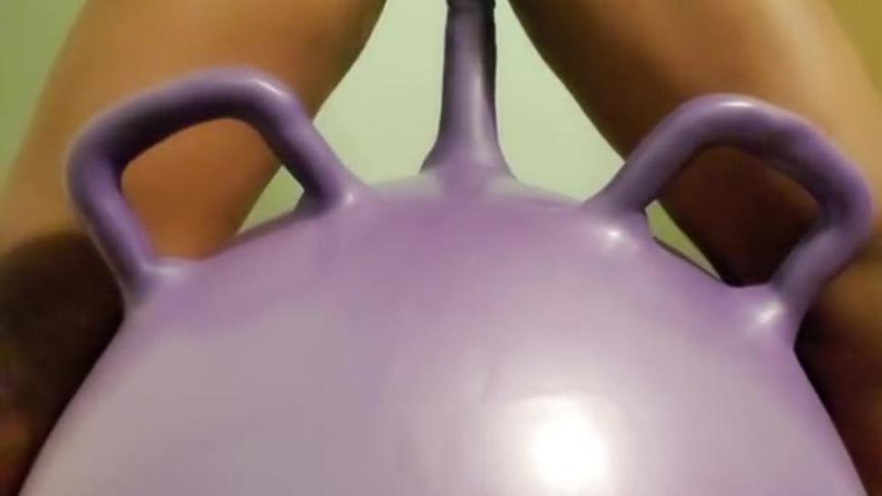 Hard Ride - First Time Using Dildo Bouncy Ball