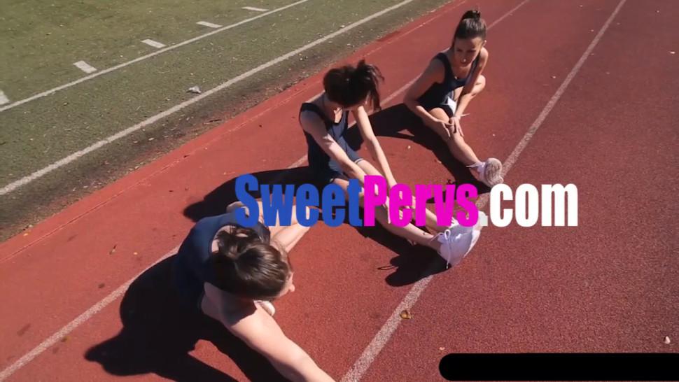 Lesbian teen athletes eating pussies after workout