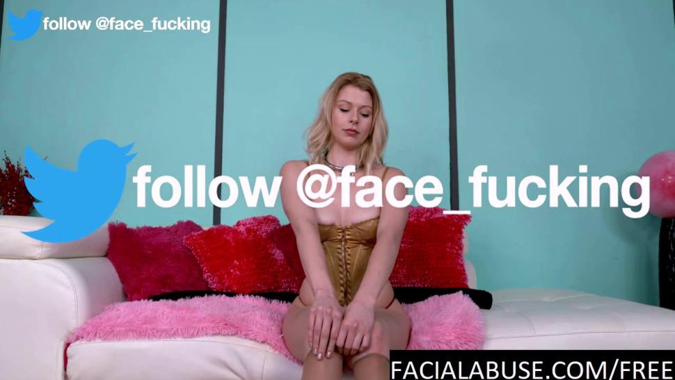 FACE FUCKING - Gorgeous blonde throated and abused