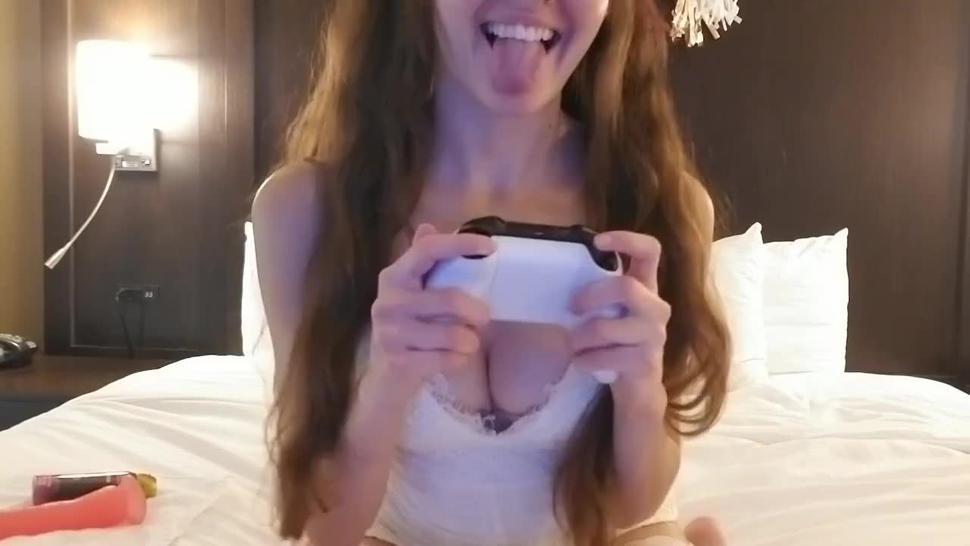 Step Brother Gives Little Step Sister Dick While She Games