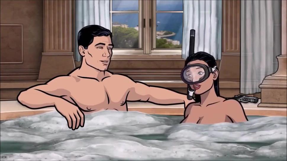 BLOWJOB UNDERWATER CARTOON - under water blowjob erotic-cartoon ARCHER 01 - bathroom wife fellatio