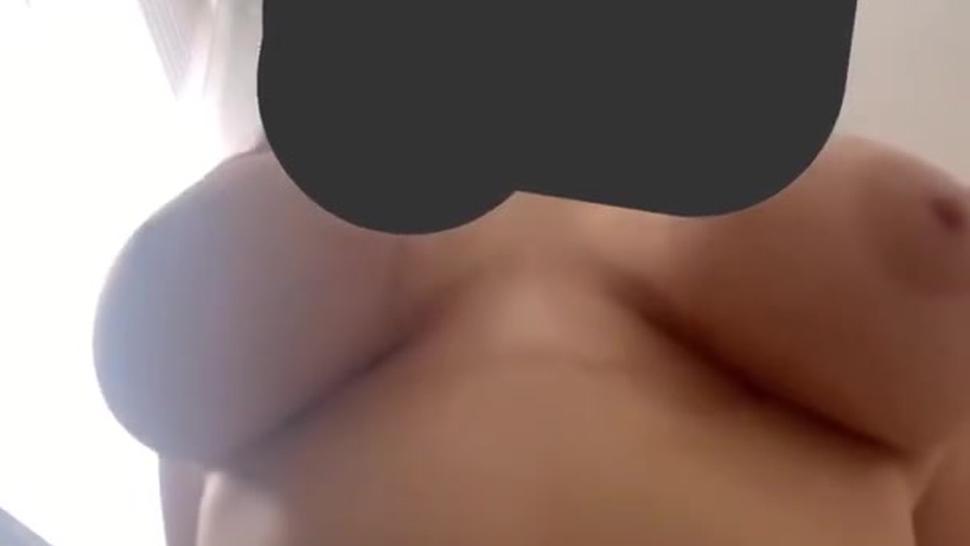 Huge natural boobs bouncing in slow motion while riding