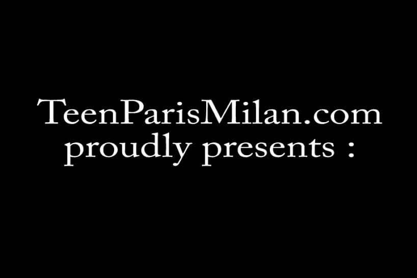 Teen Paris Milan sucks banana
