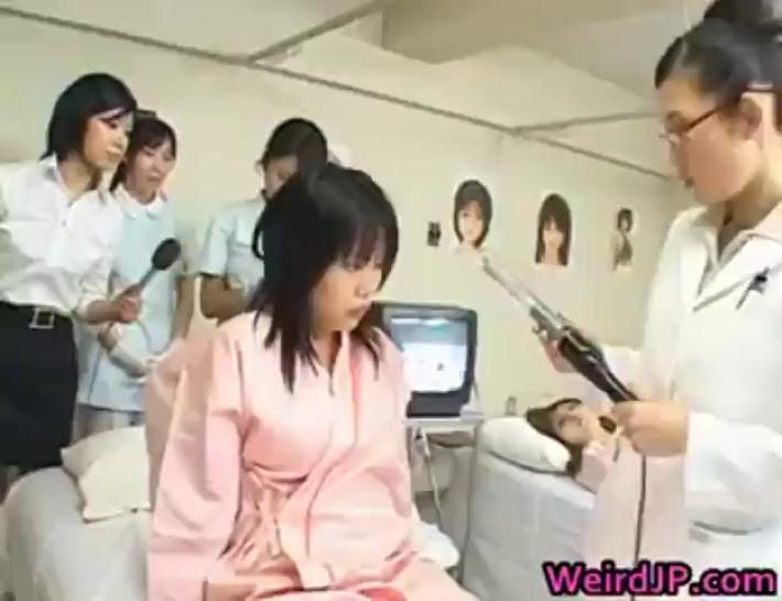 Asian wife is examining female workers part5 - video 1