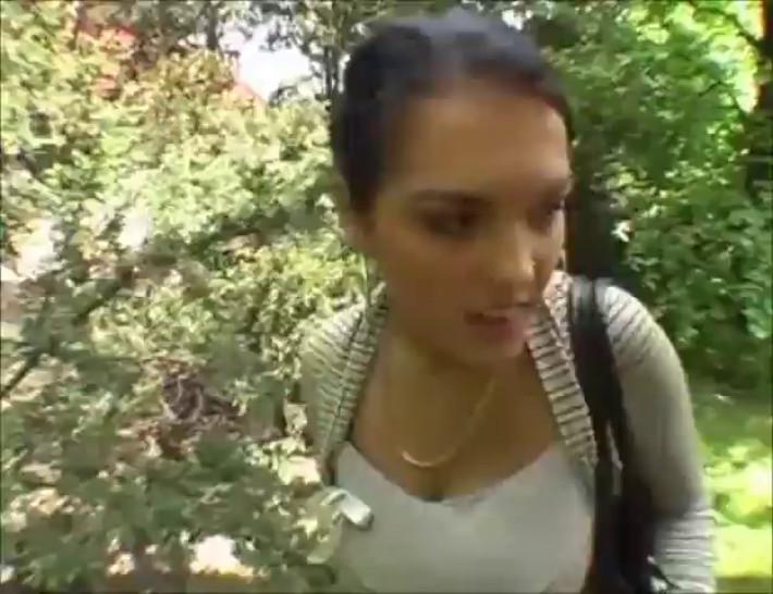 lovely girl with big tits gives blowjob outside Big Tits Blowjob Outdoor