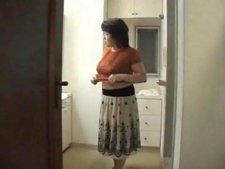 Japanese mother takes shower with her son