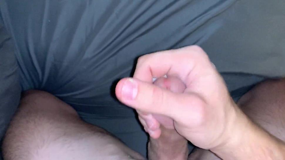 Big Cock And Huge Cumshot! On Edge Jerk Off In Bed Intense Breathing (Pov Clean Shaved Cock)