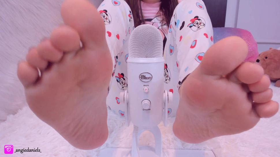 Angie Daniels ASMR my hot feet and in my pajamas