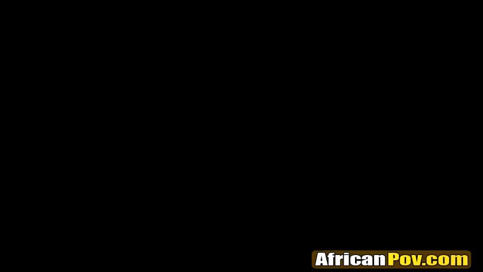 African slut riding long white cock like cowgirl