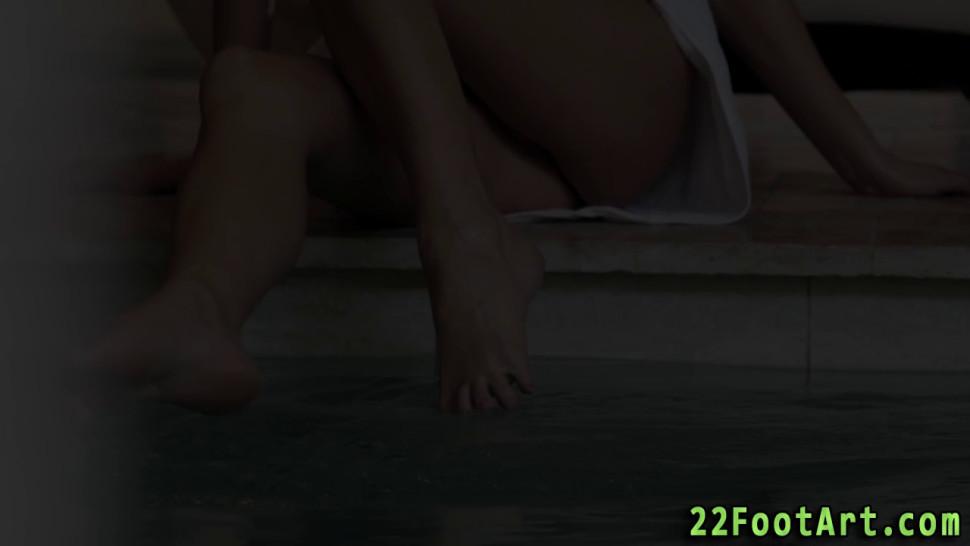 Brunette Babe Foot Fucks and Rides