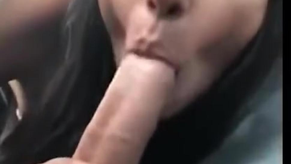beauty gives head. car blowjob,  deepthroat and cum in mouth