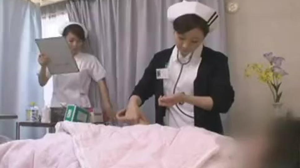 Asian nurse takes advantage of patient